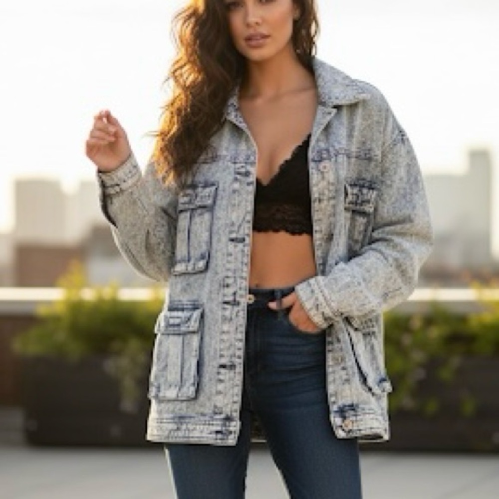 Wild Fable Acid Wash Denim Jacket